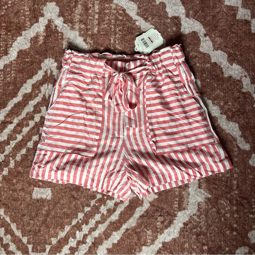 Altar'd State Pink Striped High Waist Shorts